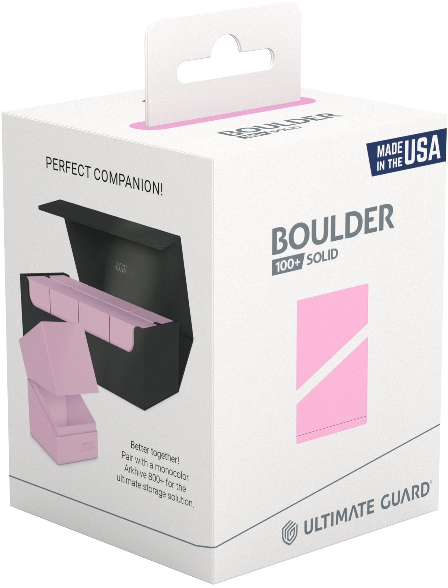 Ultimate Guard Deck Case Boulder 100+ Pastel Solid Candy Pink