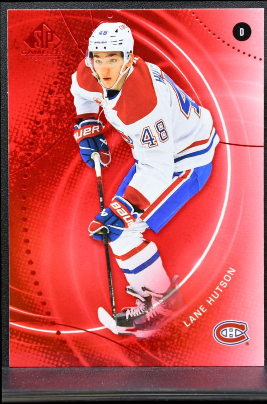 2025-26 SP Game Used Red Lane Hutson 166 Montreal Canadiens 0069