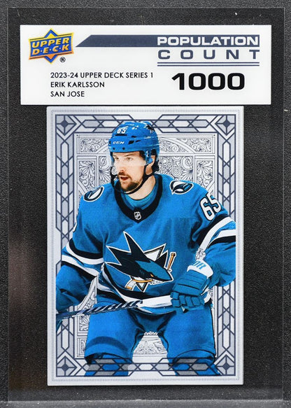 2023-24 UD Series 1 Population Count 1000 Erik Karlsson PC-21 Sharks 5708