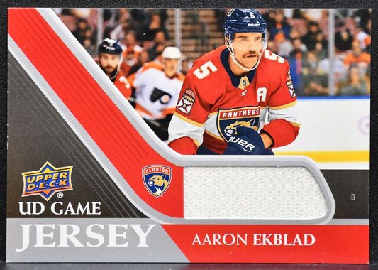 2020-21 Upper Deck Series 1 UD Game Jersey Aaron Ekblad Panthers Jersey 8887