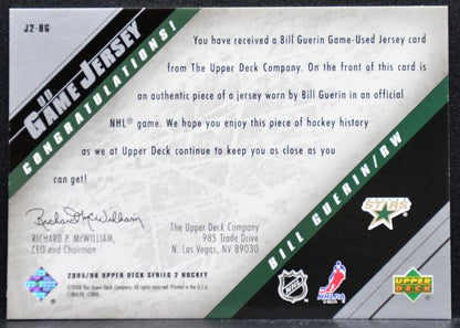 2005-06 Upper Deck Series 2 UD Game Jerseys Bill Guerin J2-BG Stars Jersey 8840