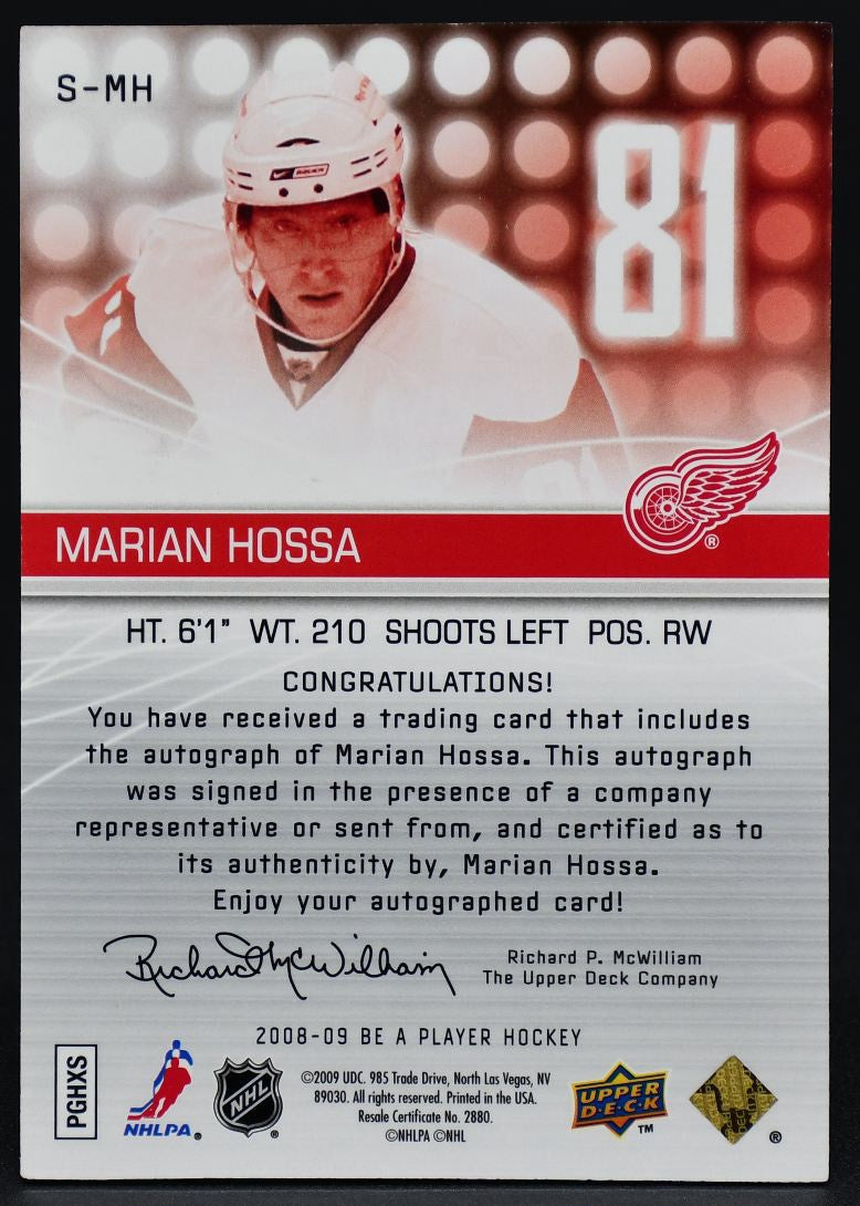 2008-09 UD Be a Player Marian Hossa S-MH Auto
