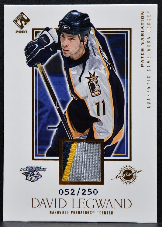 2003-04 Pacific Private Stock Reserve Jersey David Legwand Predators Patch 0064