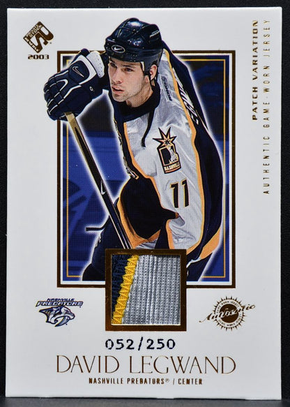 2003-04 Pacific Private Stock Reserve Jersey David Legwand Predators Patch 0064