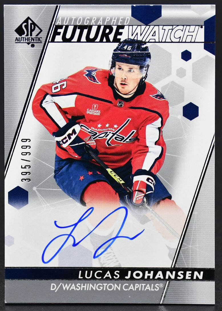 2022-23 SP Authentic Lucas Johansen 191 Washington Capitals RC Auto 395/999