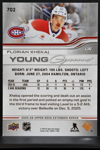 2025-26 Upper Deck Extended Series Young Guns Florian Xhekaj Canadiens RC 1891