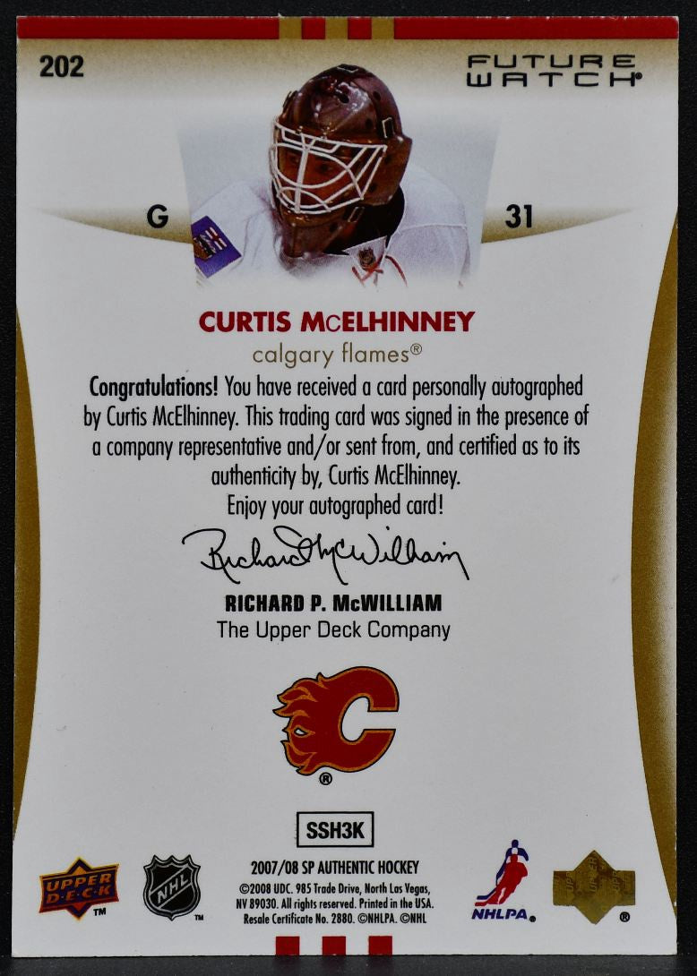 2007-08 SP Authentic Future Watch McElhinney 202 Flames RC Auto 684/999 1905
