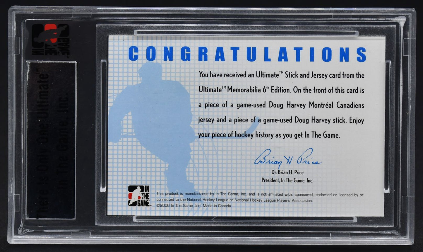 2006-07 ITG 6th Ultimate Stick and Jersey Doug Harvey 03/25 Jersey/Stick