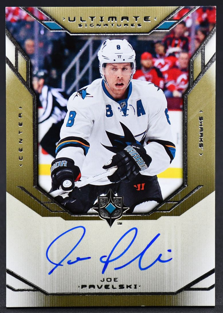 2014-15 UD Ultimate Collection 2004-05 Retro Signatures Joe Pavelski RUS-JP Auto