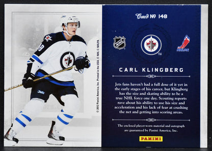 2011-12 Panini Anthology  Klingberg Winnipeg Jets RC Auto 415 /499 Jersey 0478