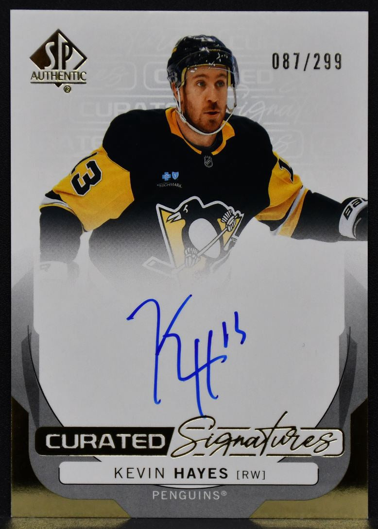 2024-25 SP Authentic Curated Signatures Hayes Pittsburgh Penguins Auto /299 4450