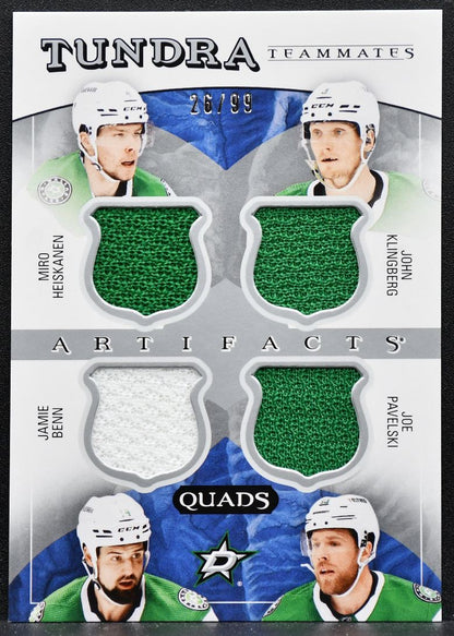 2022-23 UD Artifacts Tundra Heiskanen/Klingberg/Benn/Pavelski Jersey 3932