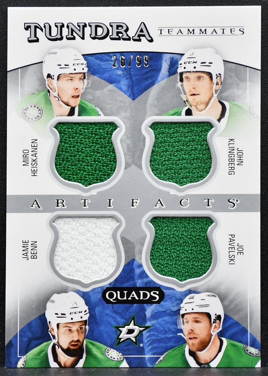 2022-23 UD Artifacts Tundra Heiskanen/Klingberg/Benn/Pavelski Jersey 3932