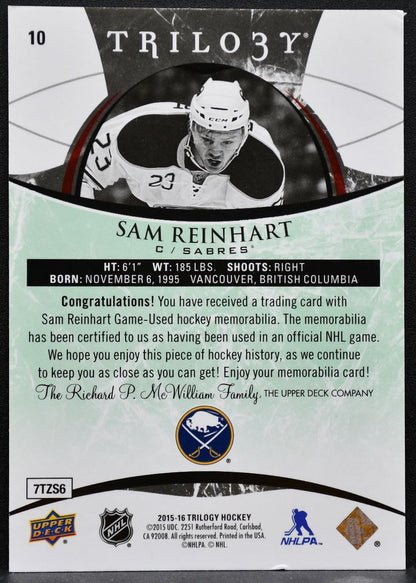 2015-16 UD Trilogy Debut Season Green Rainbow Foil Reinhart 092/114 Jersey 6137