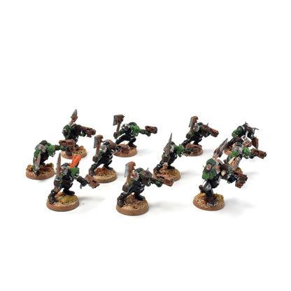 ORKS 10 Ork Boyz With Nob #9 WELL PAINTED 40K