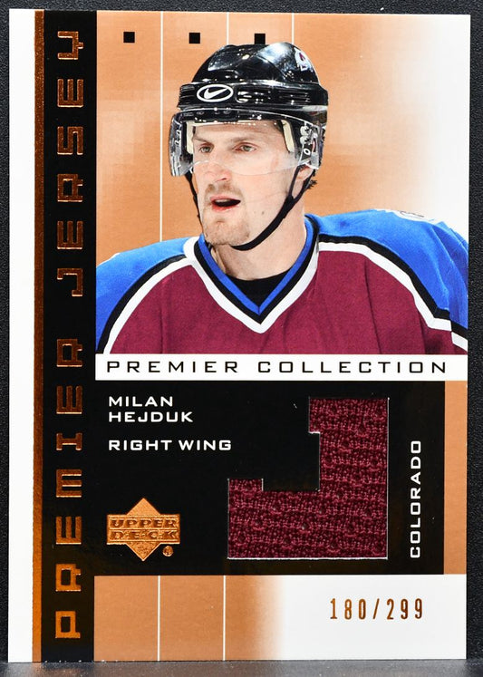 2002-03 UD Premier Collection Jerseys Bronze Milan Hejduk 180/299 Jersey 1243