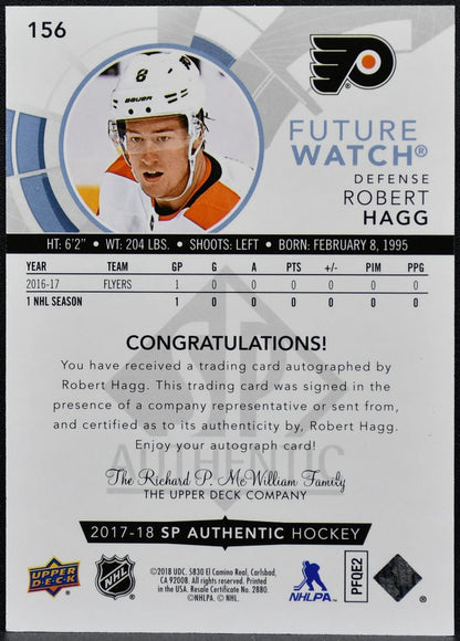 2017-18 SP Authentic Future Watch Auto Robert Hagg 156 RC Auto /999 2660