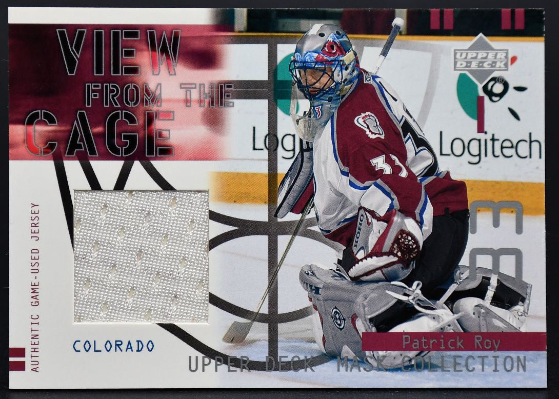 2001-02 UD Mask Collection View From The Cage Patrick Roy VC-PR Jersey