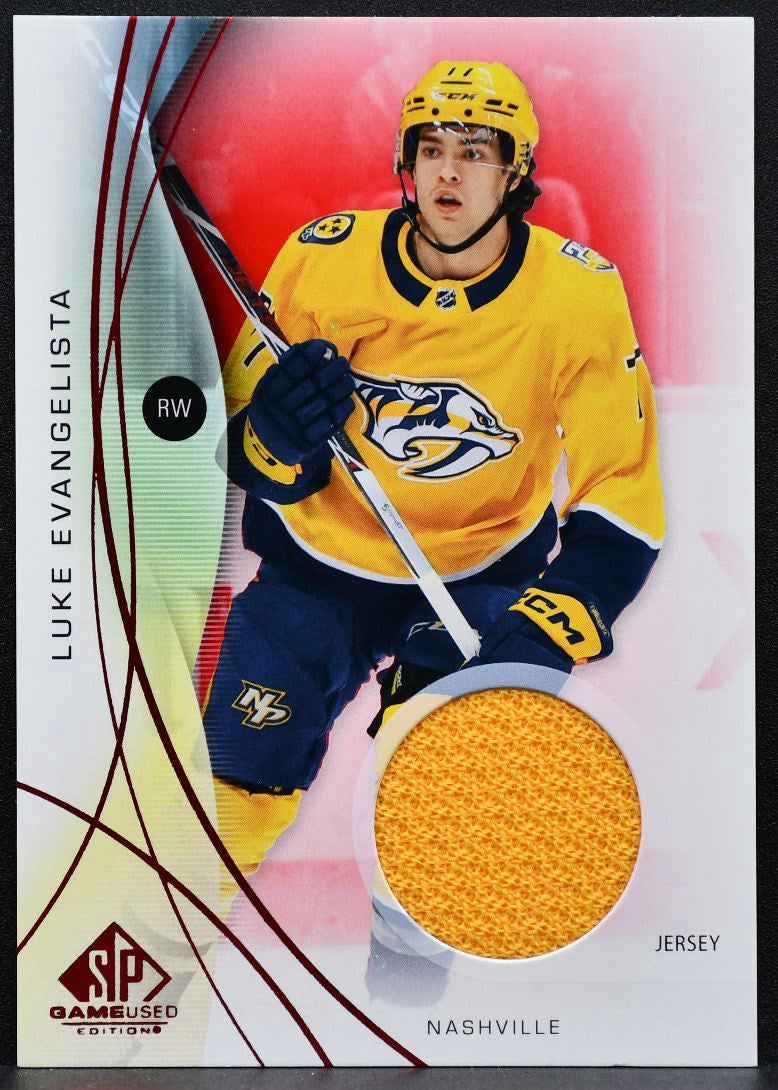 2024-25 SP Game Used Red Jersey Luke Evangelista 34 Predators Jersey 7927