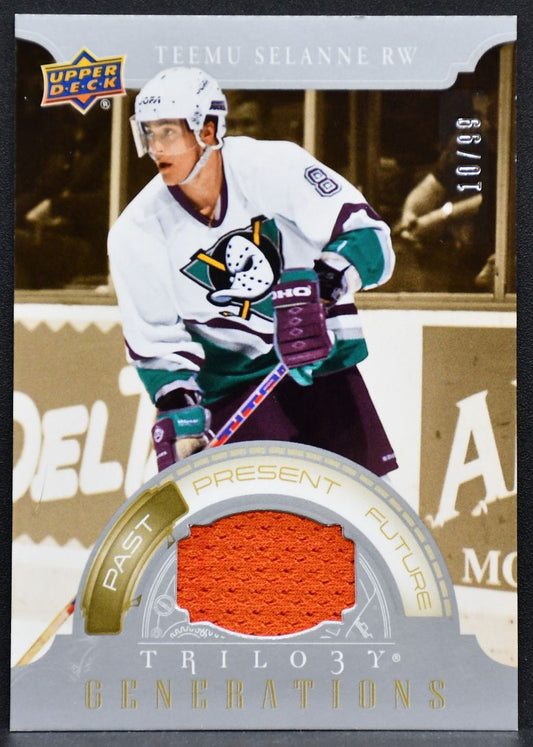 2022-23 Upper Deck Trilogy Generations Teemu Selanne TG-9A Anaheim Ducks Jersey 6485