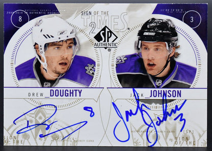 2009-10 SP Authentic Sign of the Times 2 Drew Doughty/Jack Johnson ST2-JD Auto