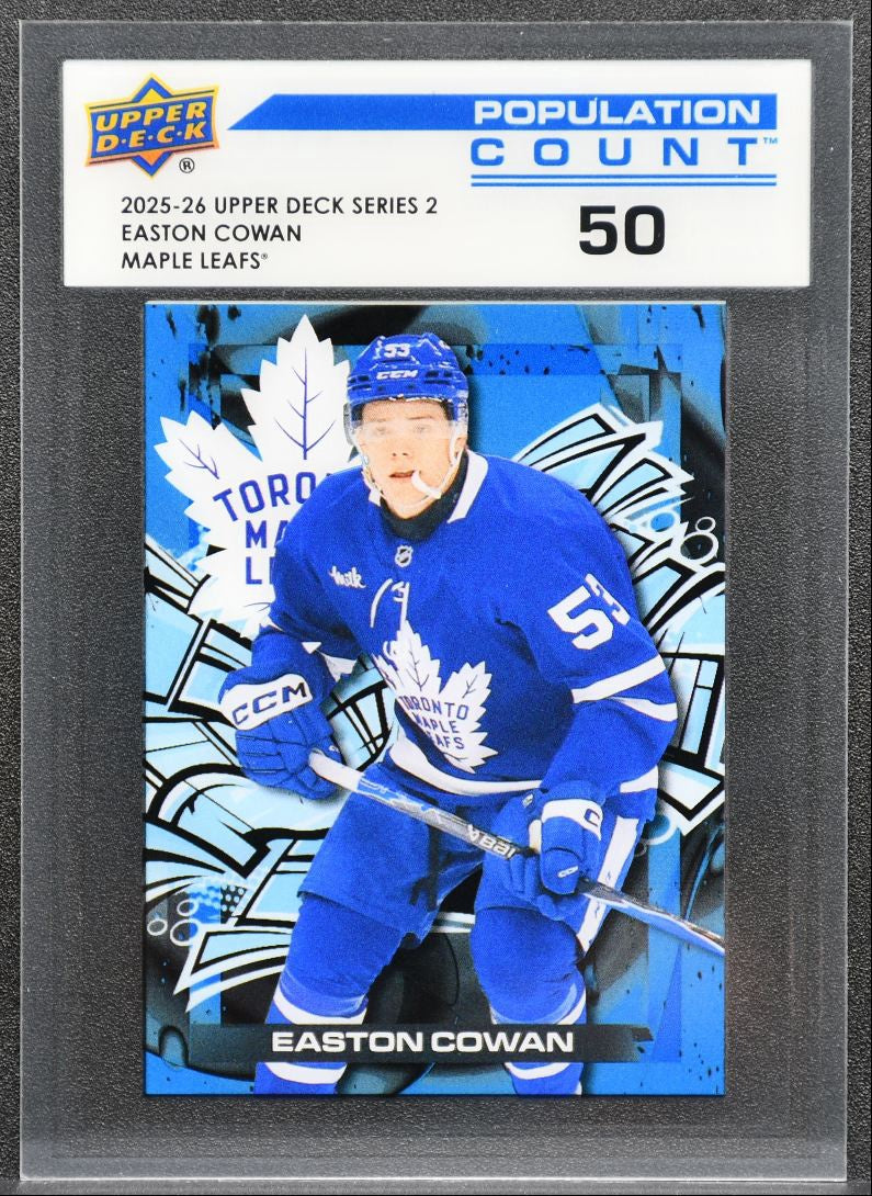 2025-26 UD Series 2 Population Count 50 Easton Cowan PC-41 Maple Leafs RC 2928