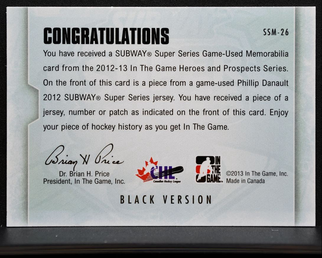 2012-13 In The Game Heroes and Prospects Subway Super Series Danault Jersey 0979
