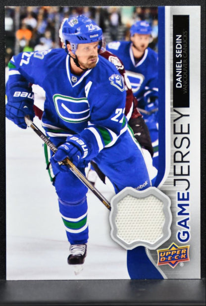 2014-15 Upper Deck Series 1 Game Jerseys Daniel Sedin GJ-SE Canucks Jersey 0932
