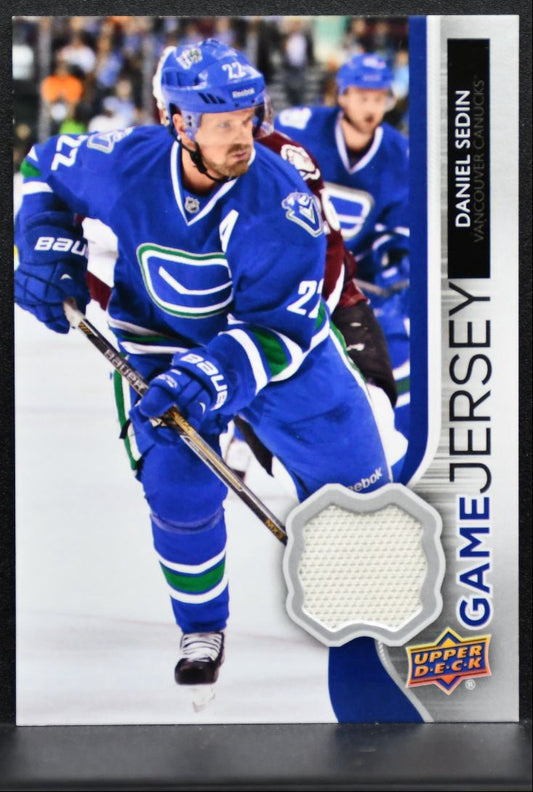 2014-15 Upper Deck Series 1 Game Jerseys Daniel Sedin GJ-SE Canucks Jersey 0932