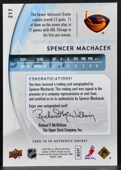 2009-10 SP Authentic Future Watch Auto Machacek Thrashers RC Auto 797/999 5030