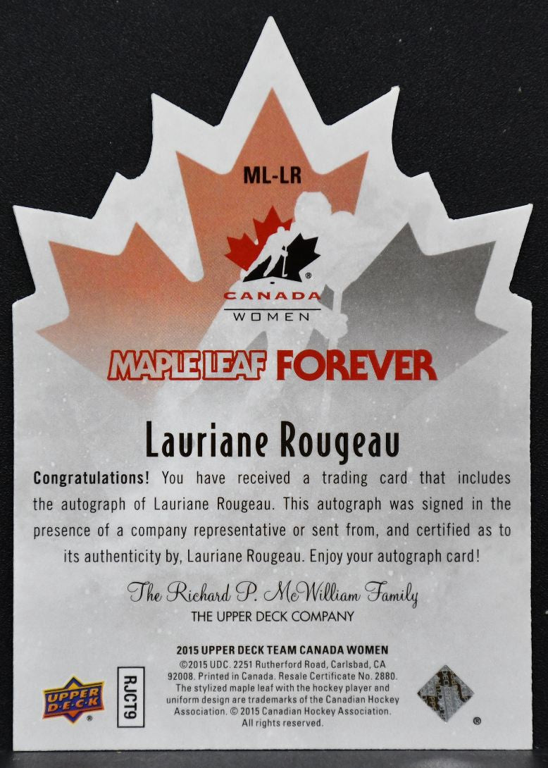 2015-16 UD Team Canada Juniors Maple Leaf Forever Rougeau ML-LR Auto 3535