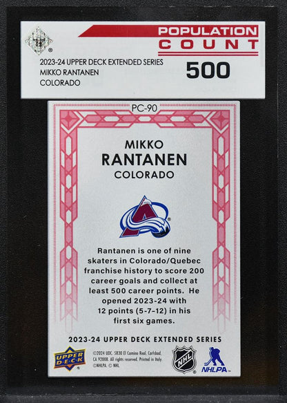 2023-24 UD Extended Series Population Count 500 Mikko Rantanen PC-90 Avalanche 8557