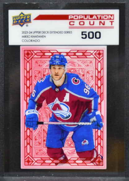 2023-24 UD Extended Series Population Count 500 Mikko Rantanen PC-90 Avalanche 8557