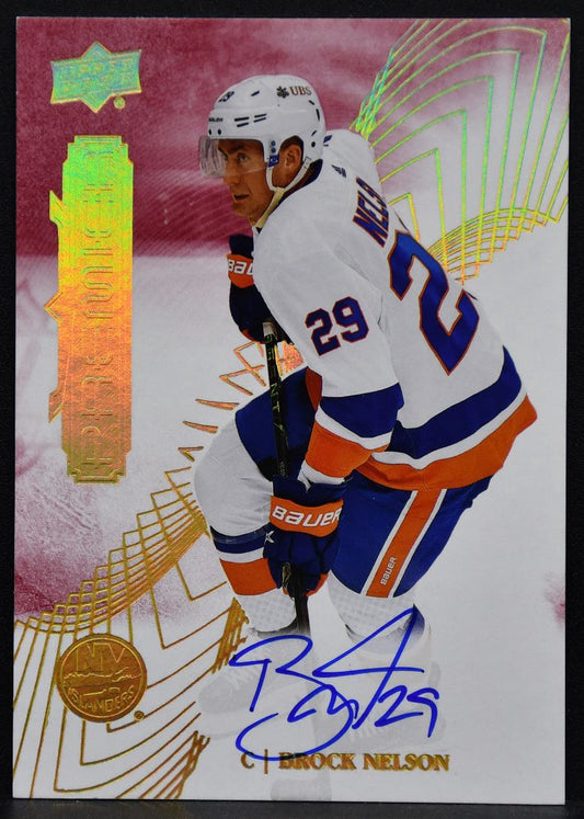 2022-23 UD Premier Auto Brock Nelson 73 New York Islanders Auto