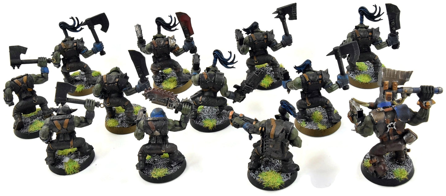 ORKS 10 Boyz + 1 Nob + 1 Heavy #9 Warhammer 40K WELL PAINTED