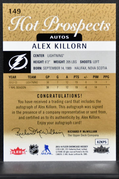 2013-14 Fleer Showcase Hot Prospects Autos Alex Killorn Auto 050/149 1311