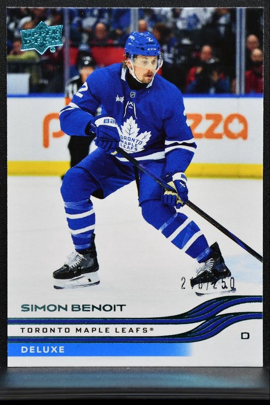 2025-26 Upper Deck Extended Series Deluxe Simon Benoit Maple Leafs 216/250 4236