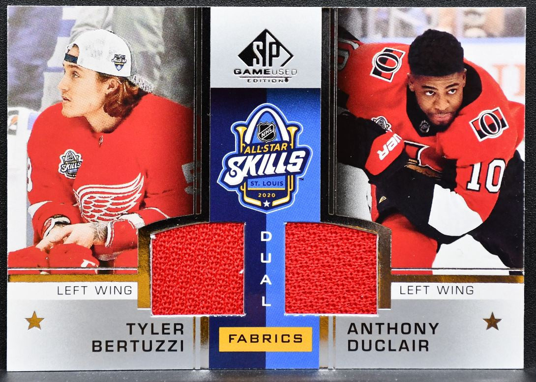 2020-21 SP Game Used All Star Skills Dual Fabrics Bertuzzi/Duclair Jersey 4973