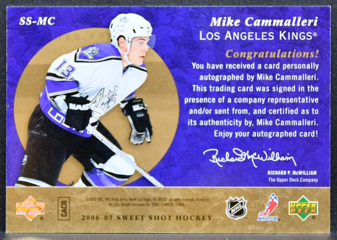 2006-07 Upper Deck Sweet Shot Signature Shots Mike Cammalleri Kings Auto 2762