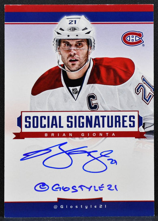 2012-13 Panini Playbook Social Signatures Brian Gionta SS-BG Canadiens Auto 2749