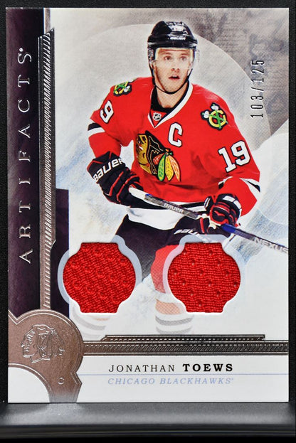 2016-17 UD Artifacts Materials Silver Jonathan Toews 103/125 Jersey 0955