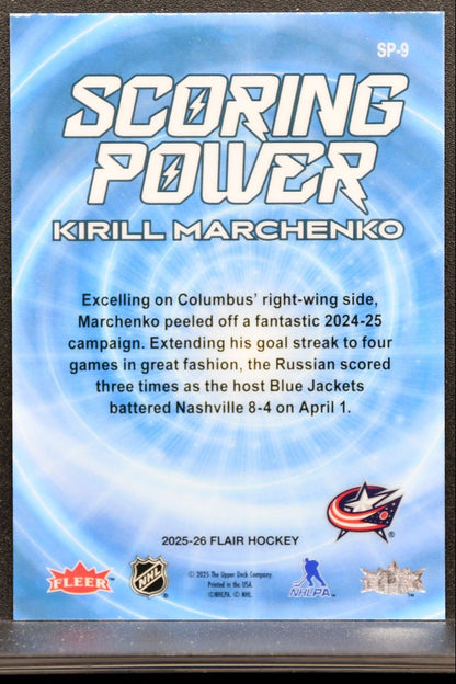 2025-26 Flair Scoring Power Kirill Marchenko SP-9 Columbus Blue Jackets 0184