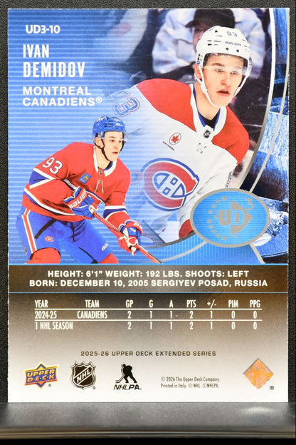 2025-26 Upper Deck Extended Series UD3 Ivan Demidov Montreal Canadiens RC 7498