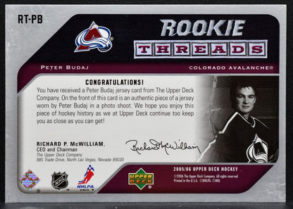 2005-06 Upper Deck Rookie Threads Peter Budaj Colorado Avalanche Jersey 5192