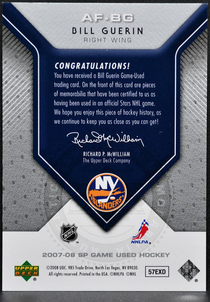 2007-08 SP Game Used Authentic Fabrics Bill Guerin AF-BG Islanders Jersey 9998