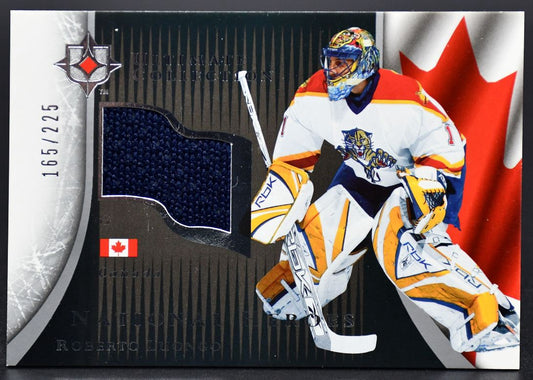 Maillot Roberto Luongo 165/225 de la collection Ultimate Heroes National Heroes UD 2005-06