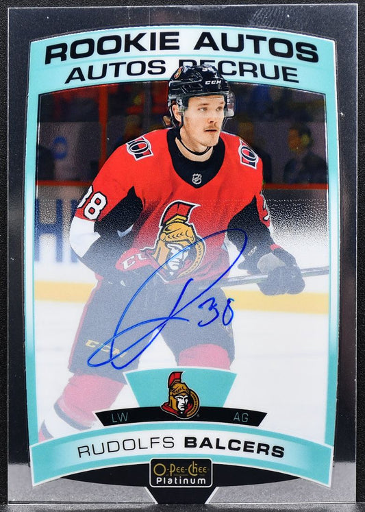 2019-20 O-Pee-Chee Platinum Rookie Autos Rudolfs Balcers R-RB RC Auto 0558