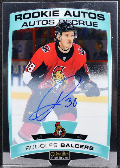 2019-20 O-Pee-Chee Platinum Rookie Autos Rudolfs Balcers R-RB RC Auto 0558