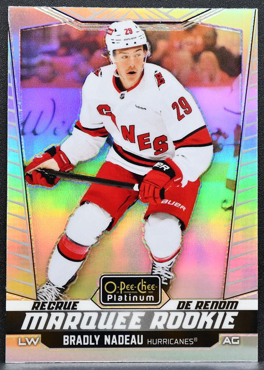 2024-25 OPC Platinum Marquee Rookie Rainbow Bradly Nadeau Hurricanes RC 1143