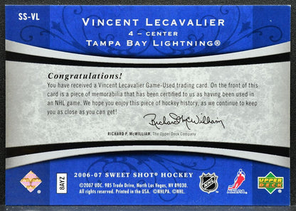 2006-07 UD Sweet Shot Stitches Vincent Lecavalier Lightning 185/200 Jersey 5524